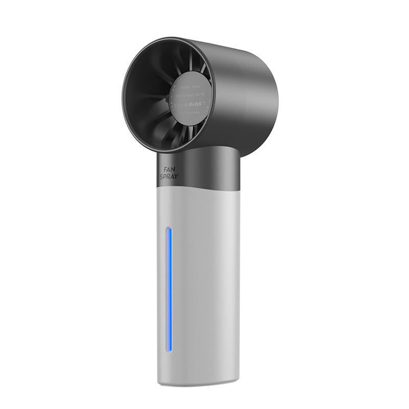 (G106)Mini Ventilatore Portatile con Nebulizzatore e Umidificatore – Raffrescatore USB Ricaricabile con 5 Velocità Touch, Design Compatto e Leggero (150g) – Ideale per Ufficio, Auto, Casa e Outdoor