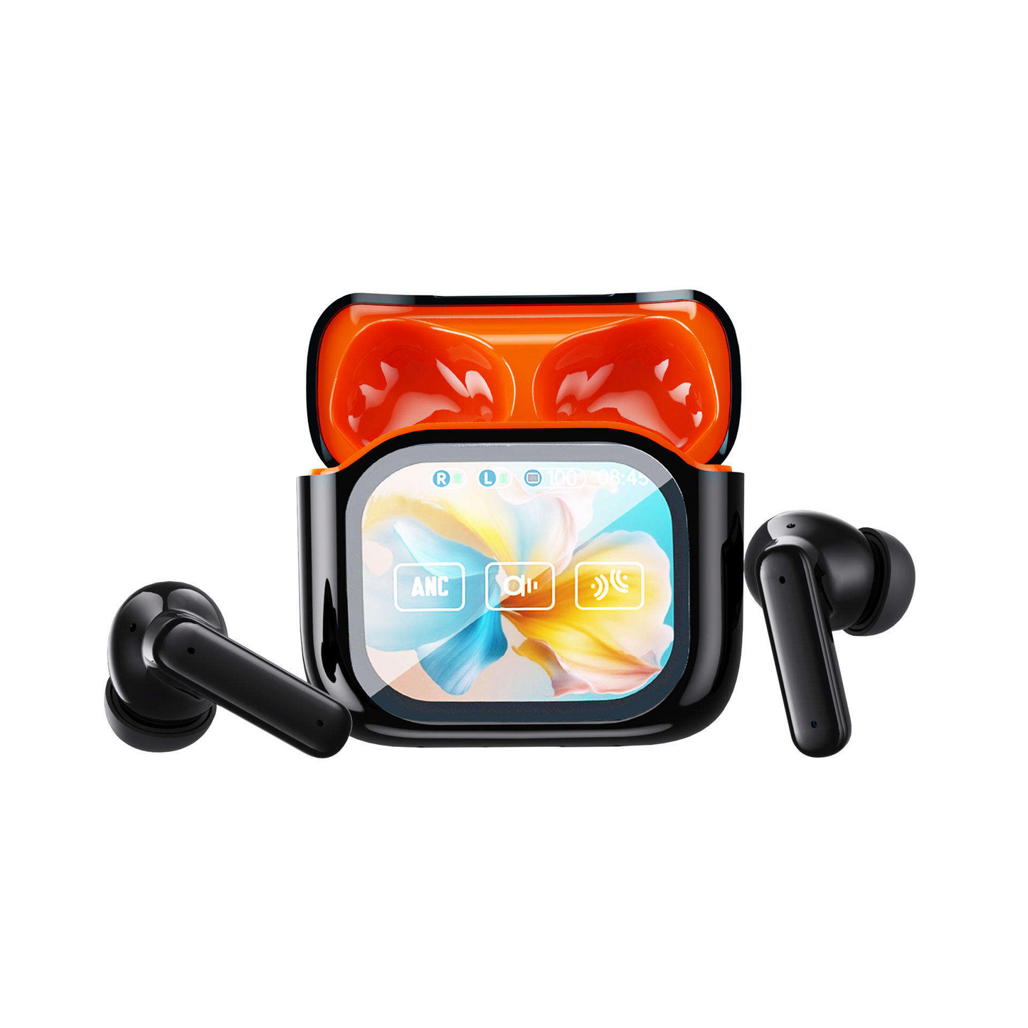 Auricolari Bluetooth con Schermo LED Touchscreen – Cuffie Wireless Hi-Fi con Chip 6.0, Display Multilingua per Controllo Musica, Volume, EQ, Modalità Gioco, Telecomando Foto, Batteria Lunga Durata – Suono Immersivo