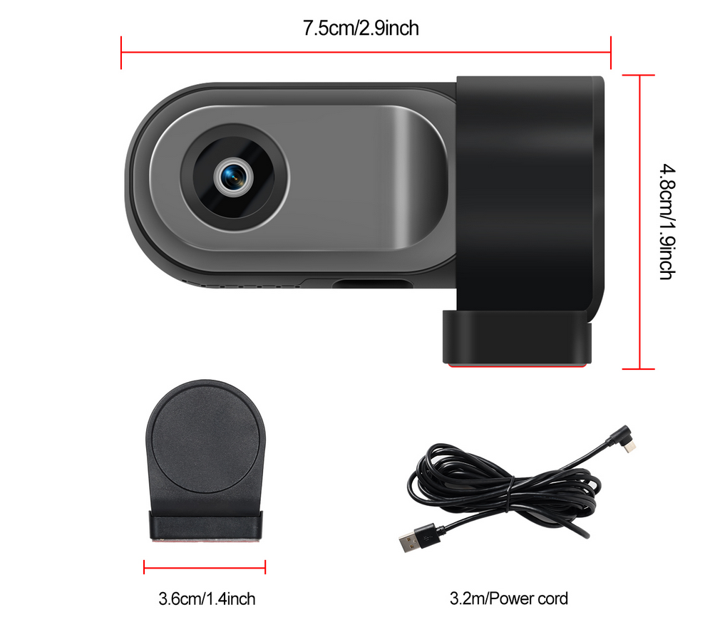 Dash Cam Auto mini Full HD 1080P – Videocamera Auto Grandangolare 120° con Visione Notturna, Monitoraggio Parcheggio 24h, Sensore G, Registrazione in Loop – Senza Schermo visione su cellulare