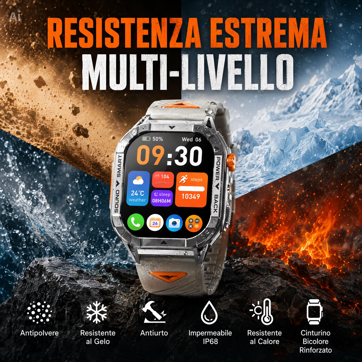 Smartwatch con Display AMOLED 2,13" APP FitCloudPRO – Cassa in Lega di Zinco, Impermeabile 3 ATM, Chiamate Bluetooth, Frequenza Cardiaca, Contapassi, Android e iOS (Nero)