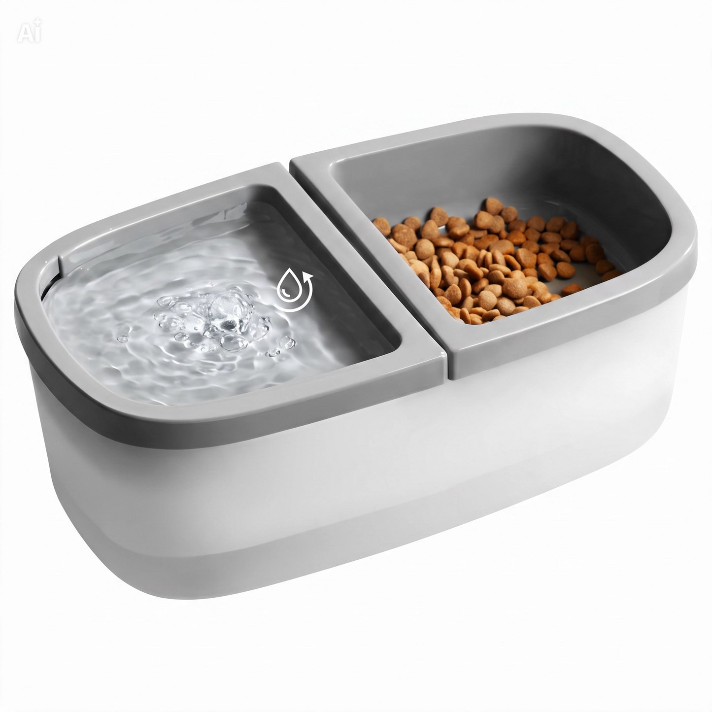 Fontana Ciotola Automatica per Cani e Gatti 2-in-1 – Abbeveratoio USB con Pompa Silenziosa 1W, Capacità 2,5L, 2 Filtri Inclusi – Per Acqua e Cibo – Ideale per Cani e Gatti