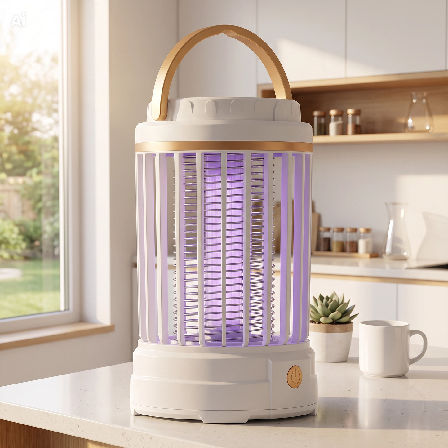 Scaccia Zanzare e Insetti Portatile UV LED – Lampada Antizanzare Ricaricabile con 2 Modalità, Griglia di Protezione, Autonomia 2 Ore – Sicuro e Facile da Usare per Esterni e Interni