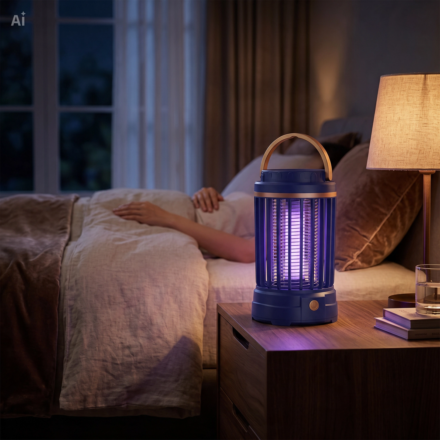 Scaccia Zanzare e Insetti Portatile UV LED – Lampada Antizanzare Ricaricabile con 2 Modalità, Griglia di Protezione, Autonomia 2 Ore – Sicuro e Facile da Usare per Esterni e Interni