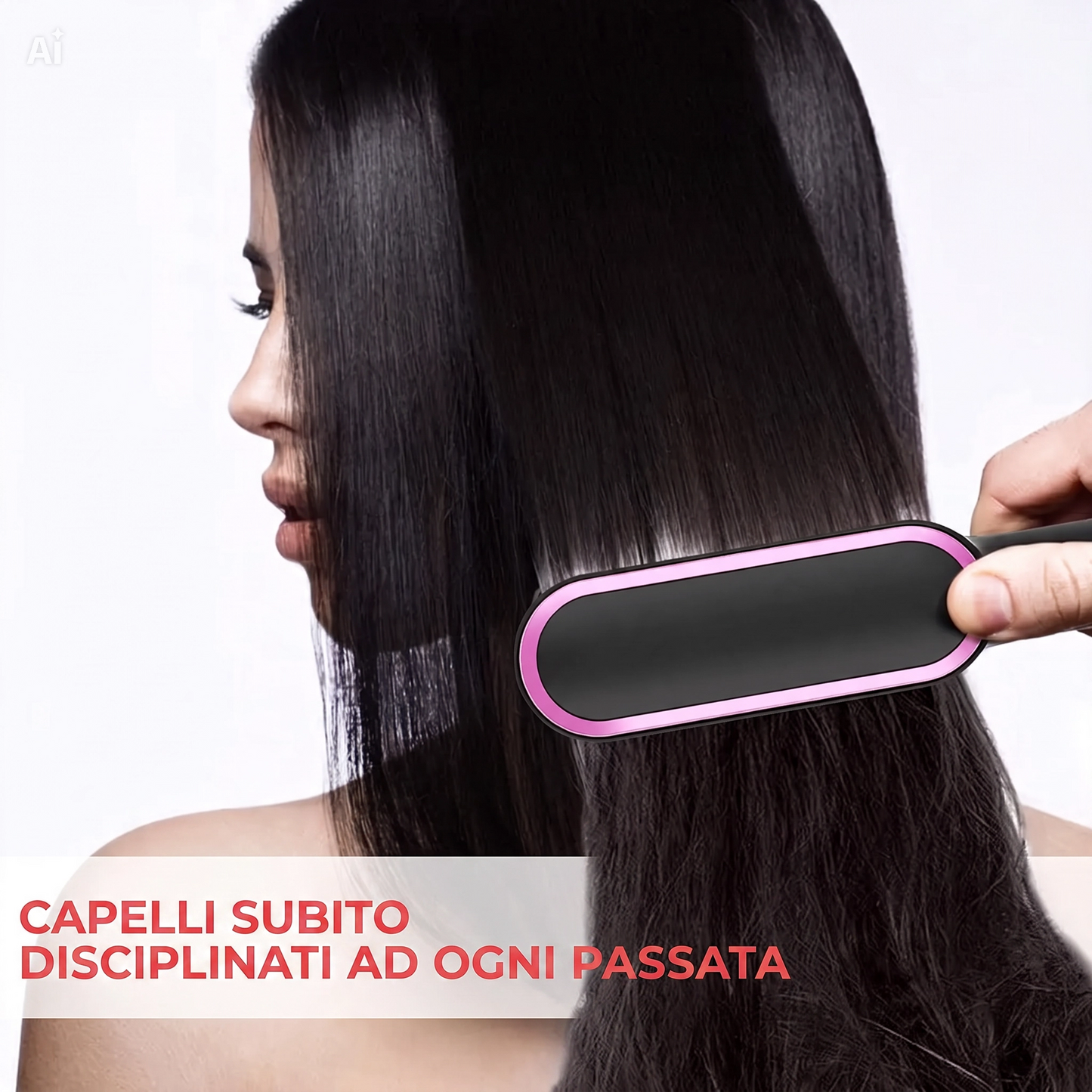 Spazzola Lisciante Elettrica per Capelli – Piastra con 5 Livelli Temperatura, LED Indicatore, Cavo 140cm, 35W, Per Lisciare e Pettinare