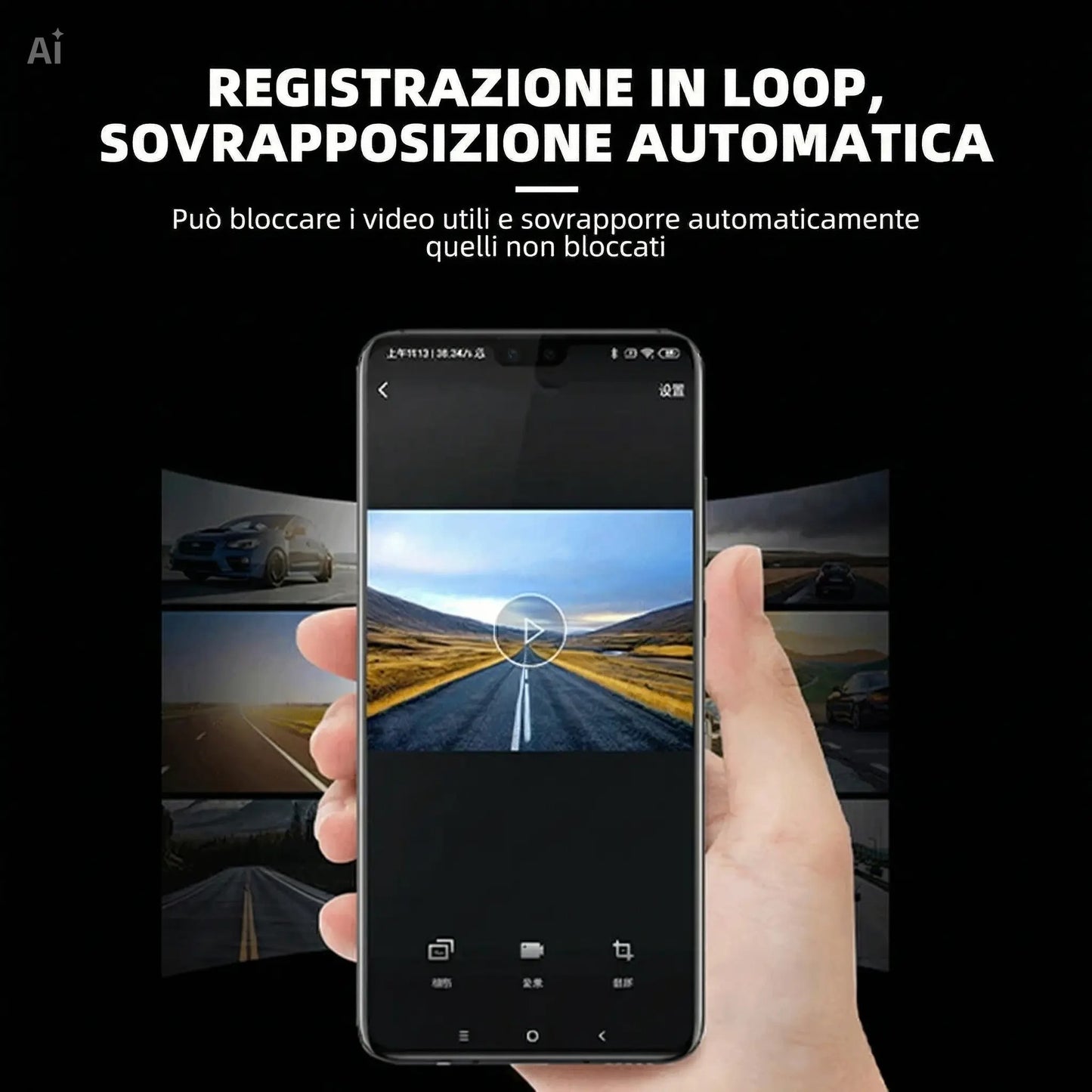 Dash Cam Auto mini Full HD 1080P – Videocamera Auto Grandangolare 120° con Visione Notturna, Monitoraggio Parcheggio 24h, Sensore G, Registrazione in Loop – Senza Schermo visione su cellulare