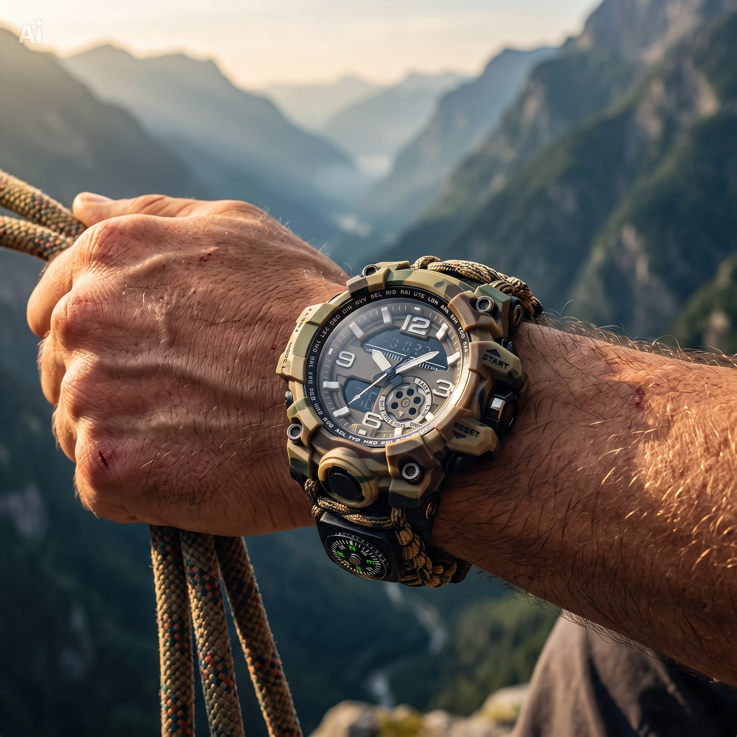 Zaino Survival Completo con 8 Accessori – Kit Sopravvivenza con Pala Pieghevole, Multiutensile Orologio Tattico, Torcia Dinamo, Pannello Solare 20W e Kit Primo Soccorso – Per Campeggio, Avventura