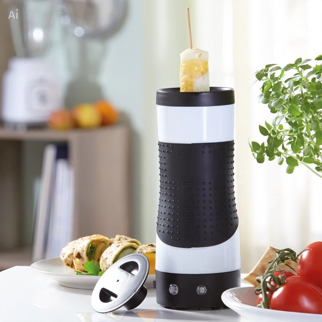 Macchina per Involtini di Uova Elettrica Egg Roll – Cuociuova Automatico per Colazione con Espulsione, Cottura 5-7 Min, Antiaderente, Anti-Dry – Prepara Frittate, Pancetta e Rotoli – Design Compatto