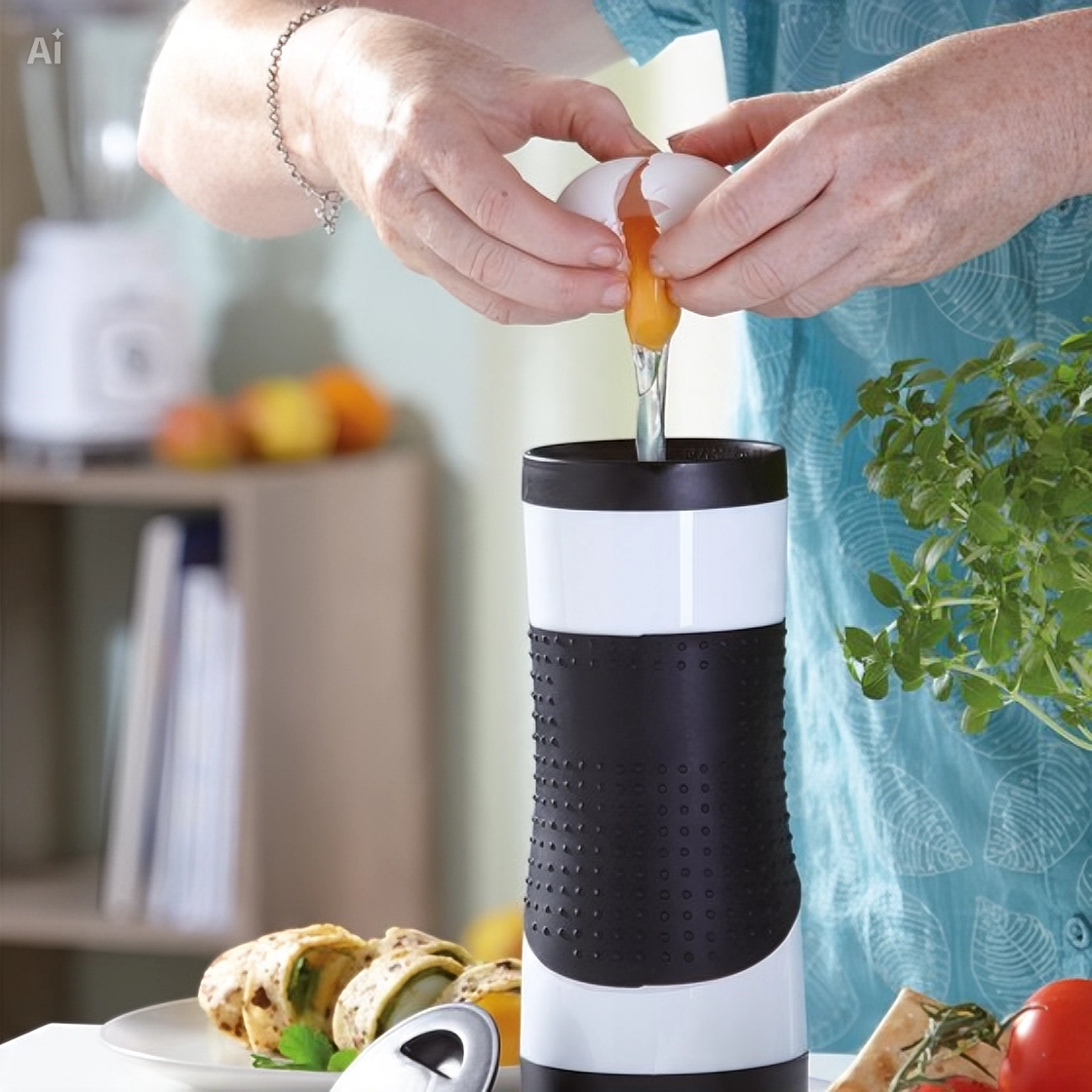 Macchina per Involtini di Uova Elettrica Egg Roll – Cuociuova Automatico per Colazione con Espulsione, Cottura 5-7 Min, Antiaderente, Anti-Dry – Prepara Frittate, Pancetta e Rotoli – Design Compatto