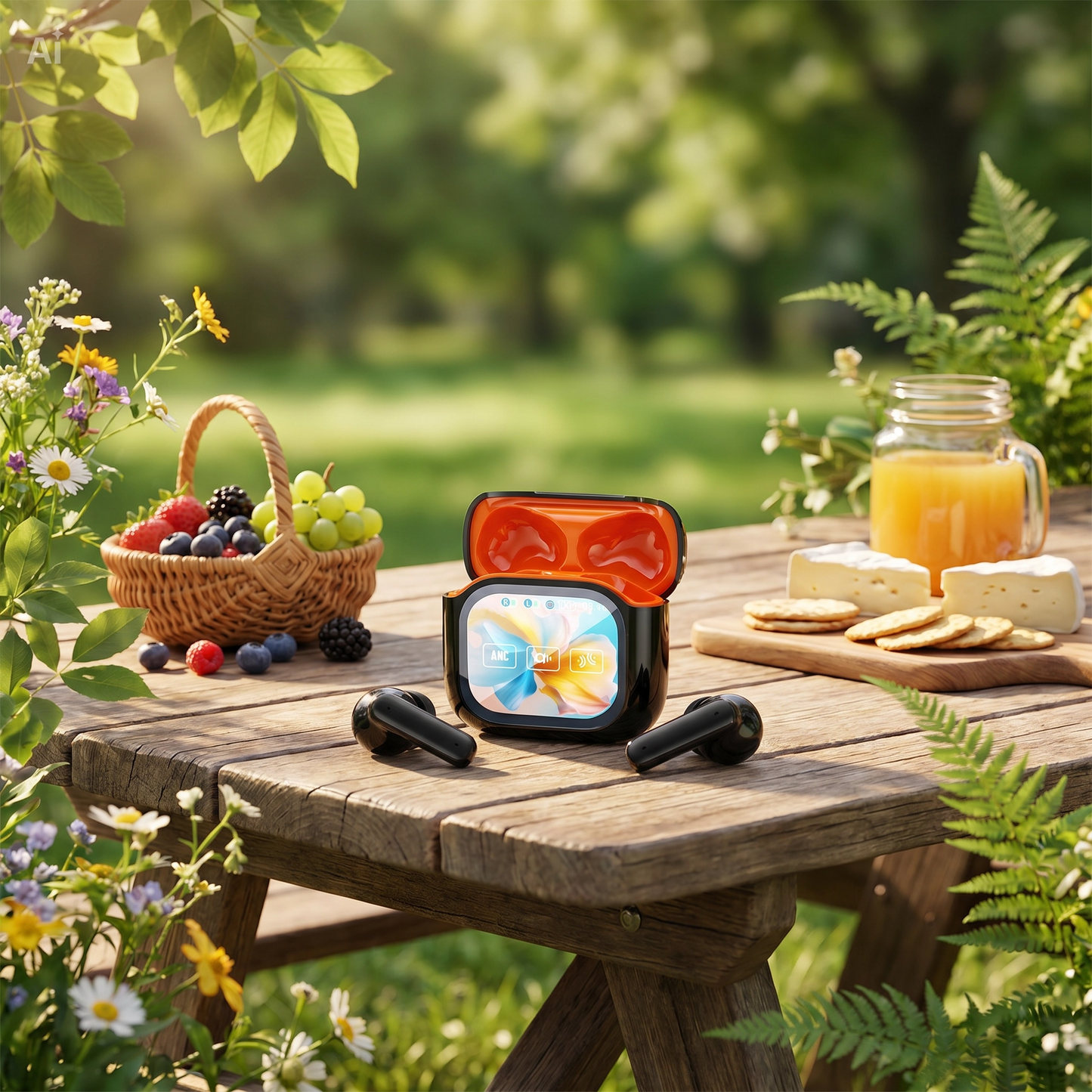 Auricolari Bluetooth con Schermo LED Touchscreen – Cuffie Wireless Hi-Fi con Chip 6.0, Display Multilingua per Controllo Musica, Volume, EQ, Modalità Gioco, Telecomando Foto, Batteria Lunga Durata – Suono Immersivo