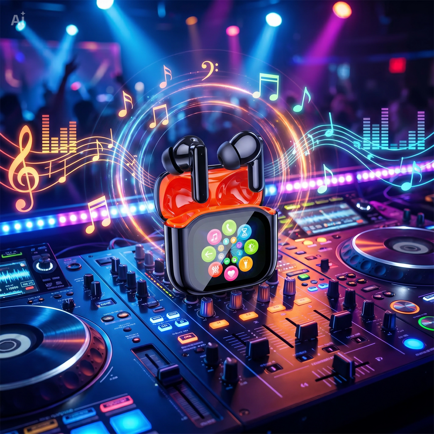 Auricolari Bluetooth con Schermo LED Touchscreen – Cuffie Wireless Hi-Fi con Chip 6.0, Display Multilingua per Controllo Musica, Volume, EQ, Modalità Gioco, Telecomando Foto, Batteria Lunga Durata – Suono Immersivo