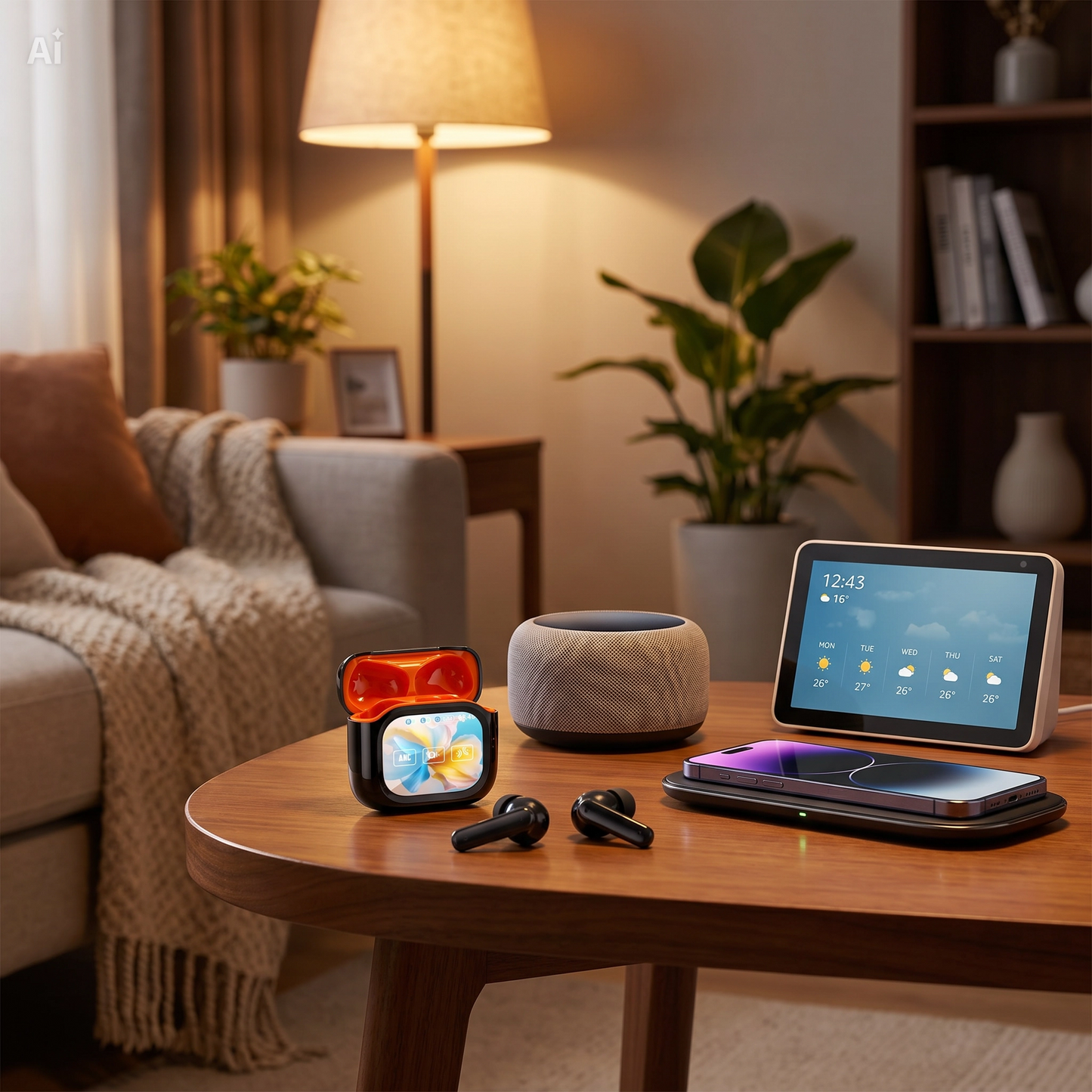 Auricolari Bluetooth con Schermo LED Touchscreen – Cuffie Wireless Hi-Fi con Chip 6.0, Display Multilingua per Controllo Musica, Volume, EQ, Modalità Gioco, Telecomando Foto, Batteria Lunga Durata – Suono Immersivo