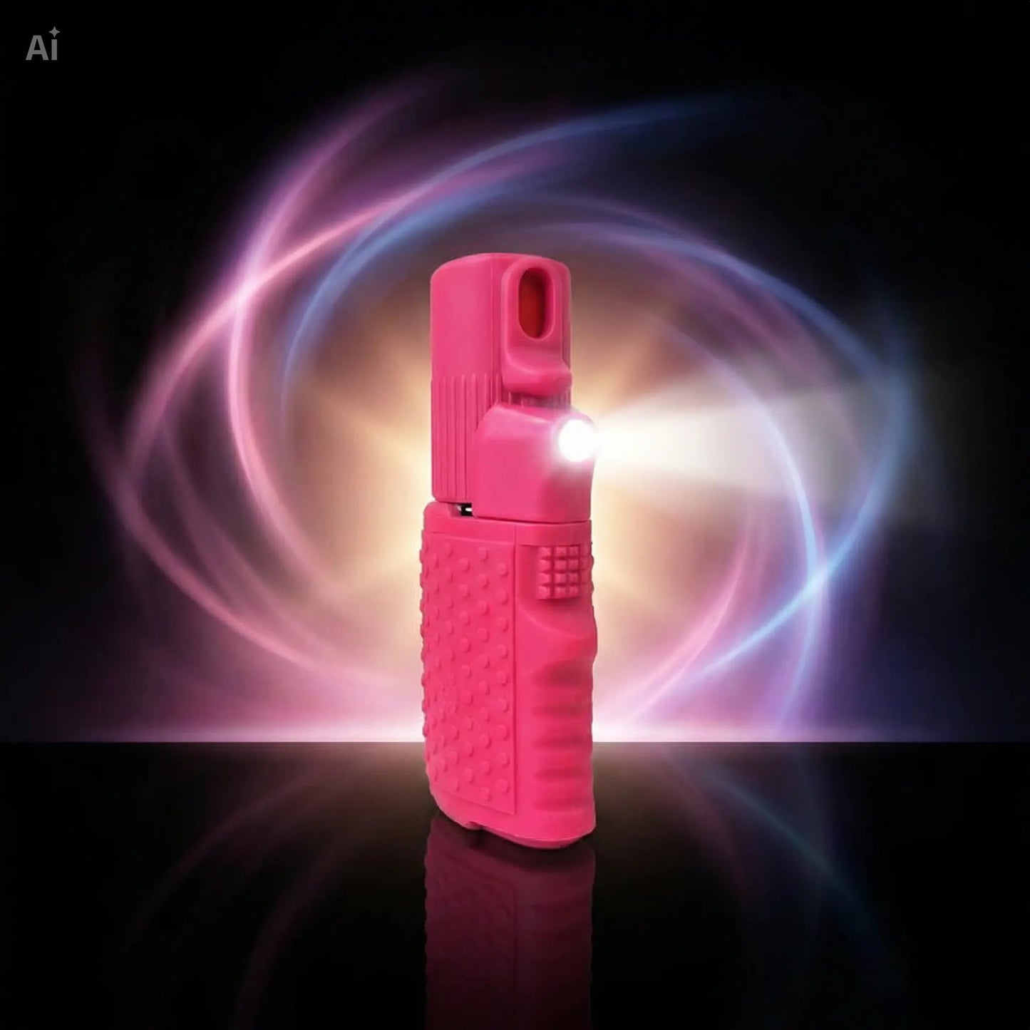 COMPACT AND POWERFUL SPRAY FOR WOMEN Legal Self-Defense 2-in-1 LED + Pink Spray with Heart Pom Pom 15ml 100% legal