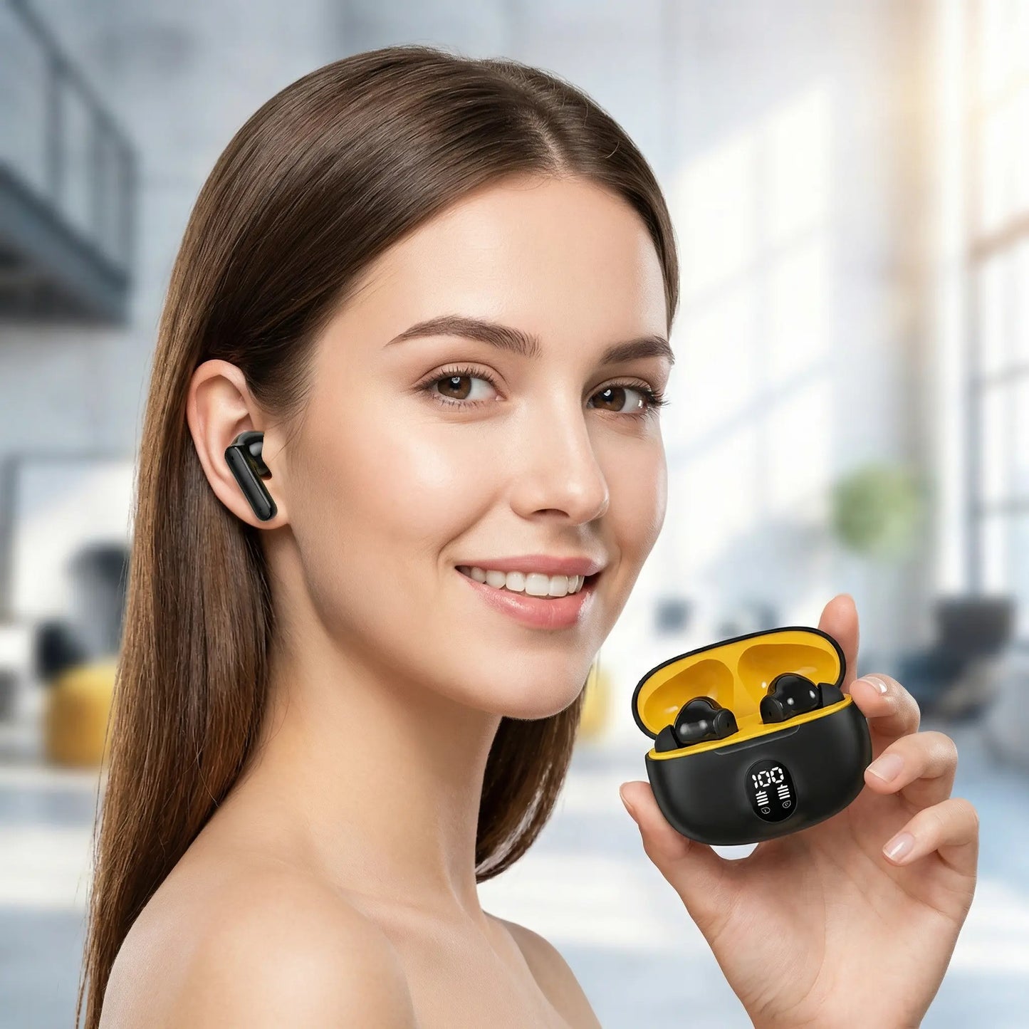 Auricolari Wireless con Display LED sulla Custodia, Audio Hi-Fi LHDC, Impermeabili IPX5, Bassa Latenza (31ms) - Cuffie Bluetooth per Sport, Chiamate Chiare