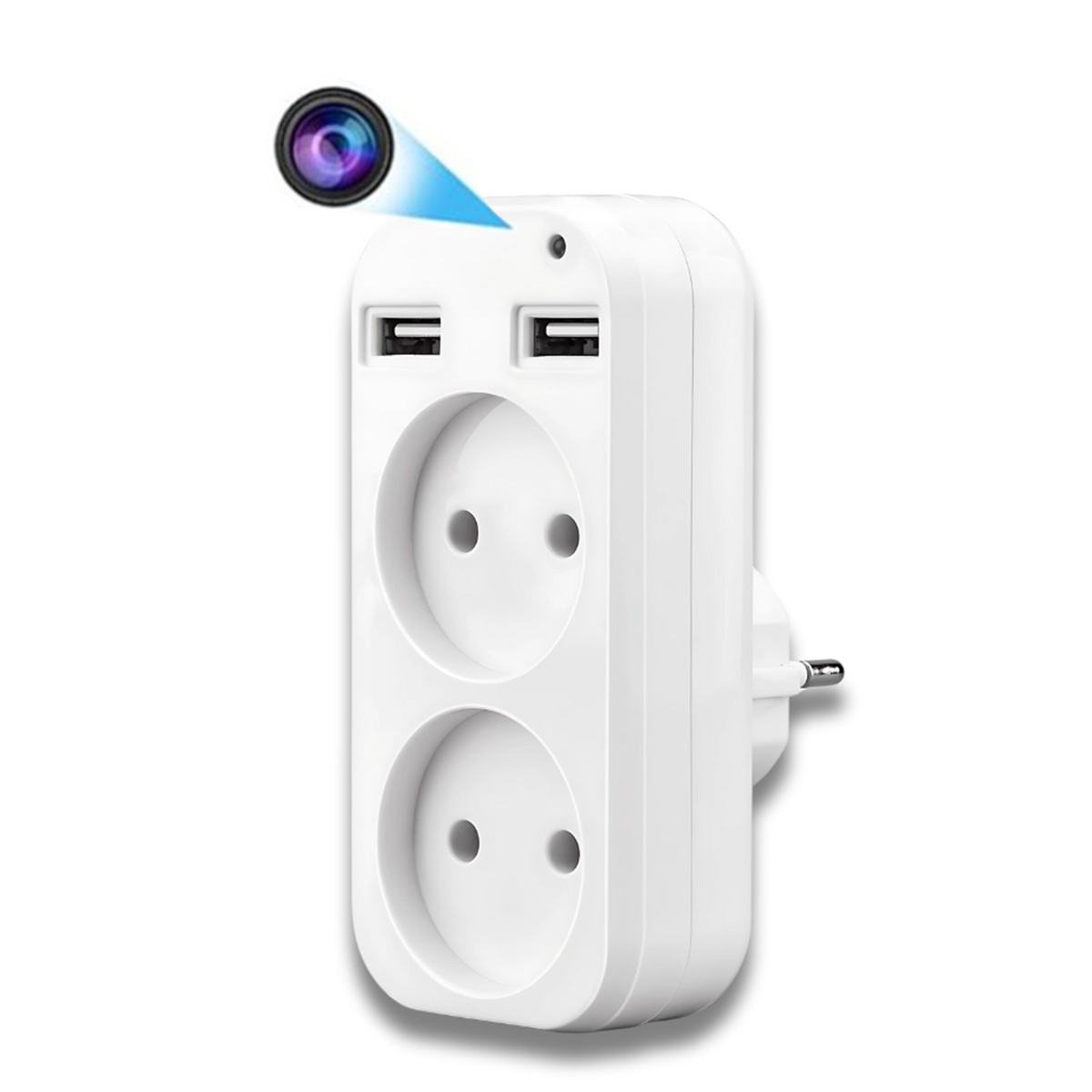 Multipresa con Telecamera WiFi 4K/1080P - Ciabatta Telecamera con Rilevazione Movimento, Controllo App LookCam, 24/7 - Sorveglianza Discreta per Ufficio e Casa