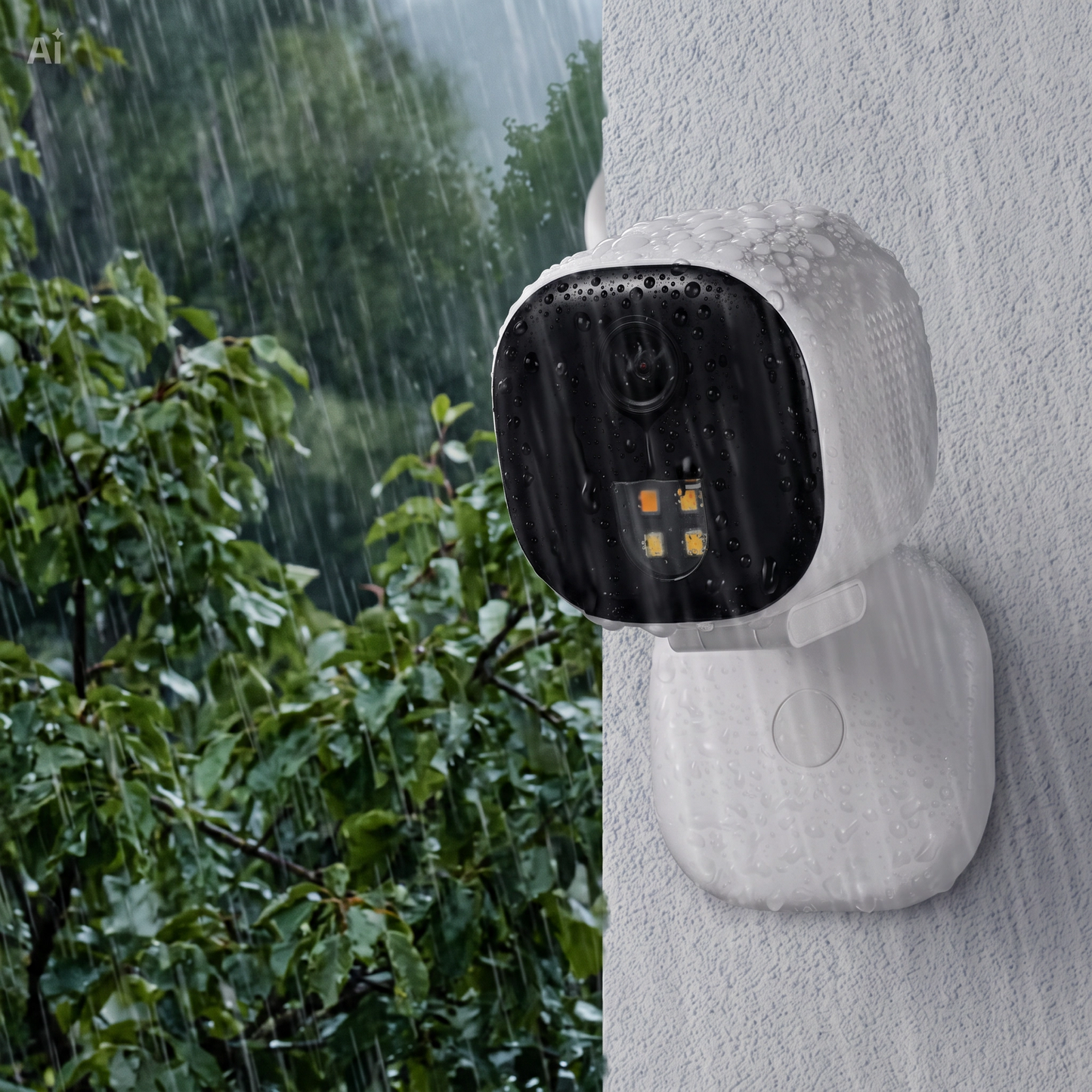 Telecamera Esterna 4MP con Visione Notturna a Colori – Rilevamento IA, Impermeabile IP65, Streaming Live 24/7 – Supporta MicroSD 128GB (Non Inclusa) – Compatibile con Google e Alexa