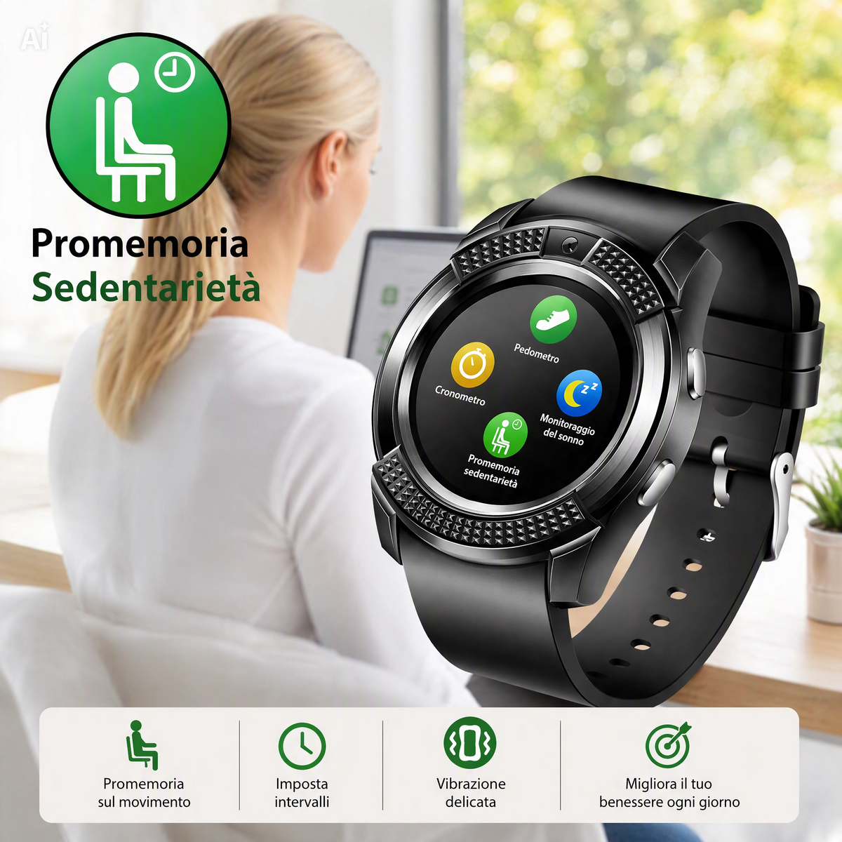 Telefono da Polso con Slot SIM e MicroSD – Orologio Smart TechPro E288 con Fotocamera, Chiamate Indipendenti, Batteria Separata, Display IPS 1.54", Bluetooth – Menu in Inglese
