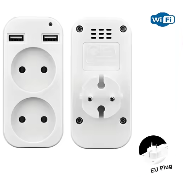 Multipresa con Telecamera WiFi 4K/1080P - Ciabatta Telecamera con Rilevazione Movimento, Controllo App LookCam, 24/7 - Sorveglianza Discreta per Ufficio e Casa