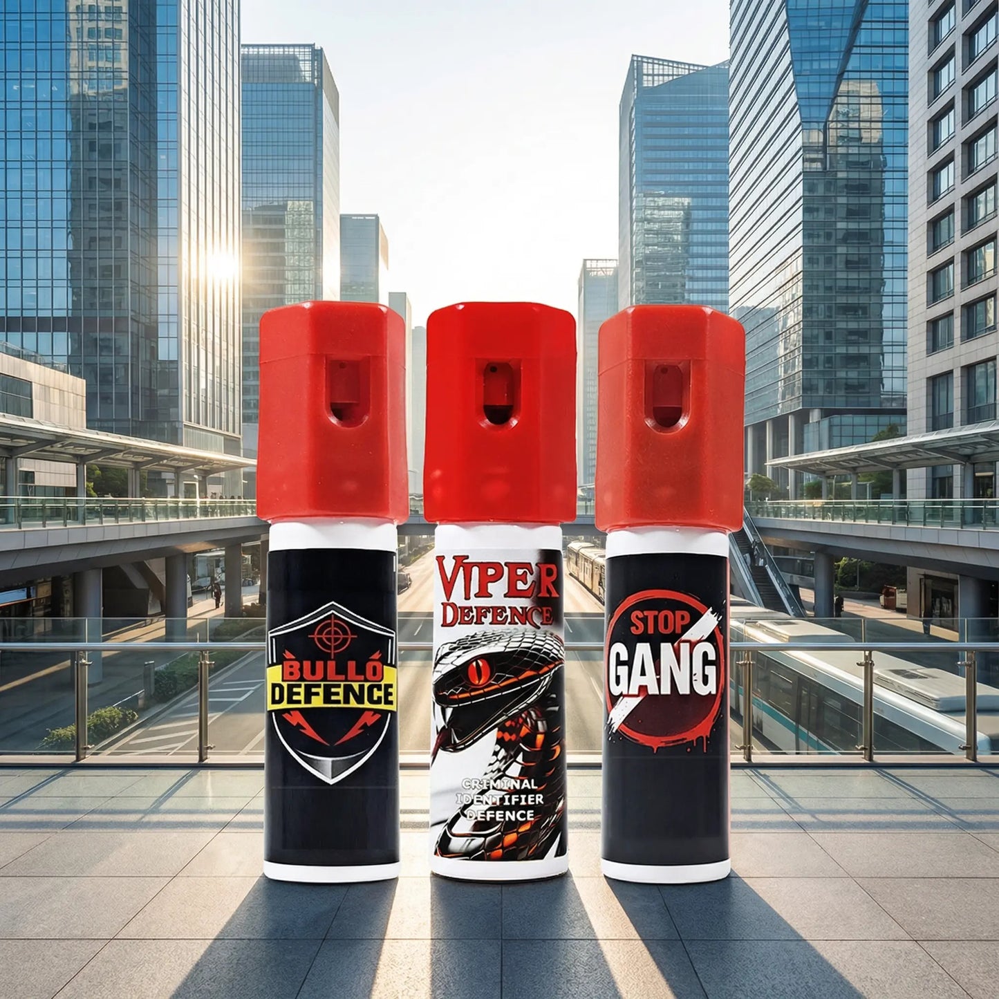 Set Famiglia 3 Erogatori spray antiaggressione Portatili Compatti - Per Zaino, Borsetta e Vita Quotidiana - 15ml l'uno, Getto 3m - modelli Assortiti