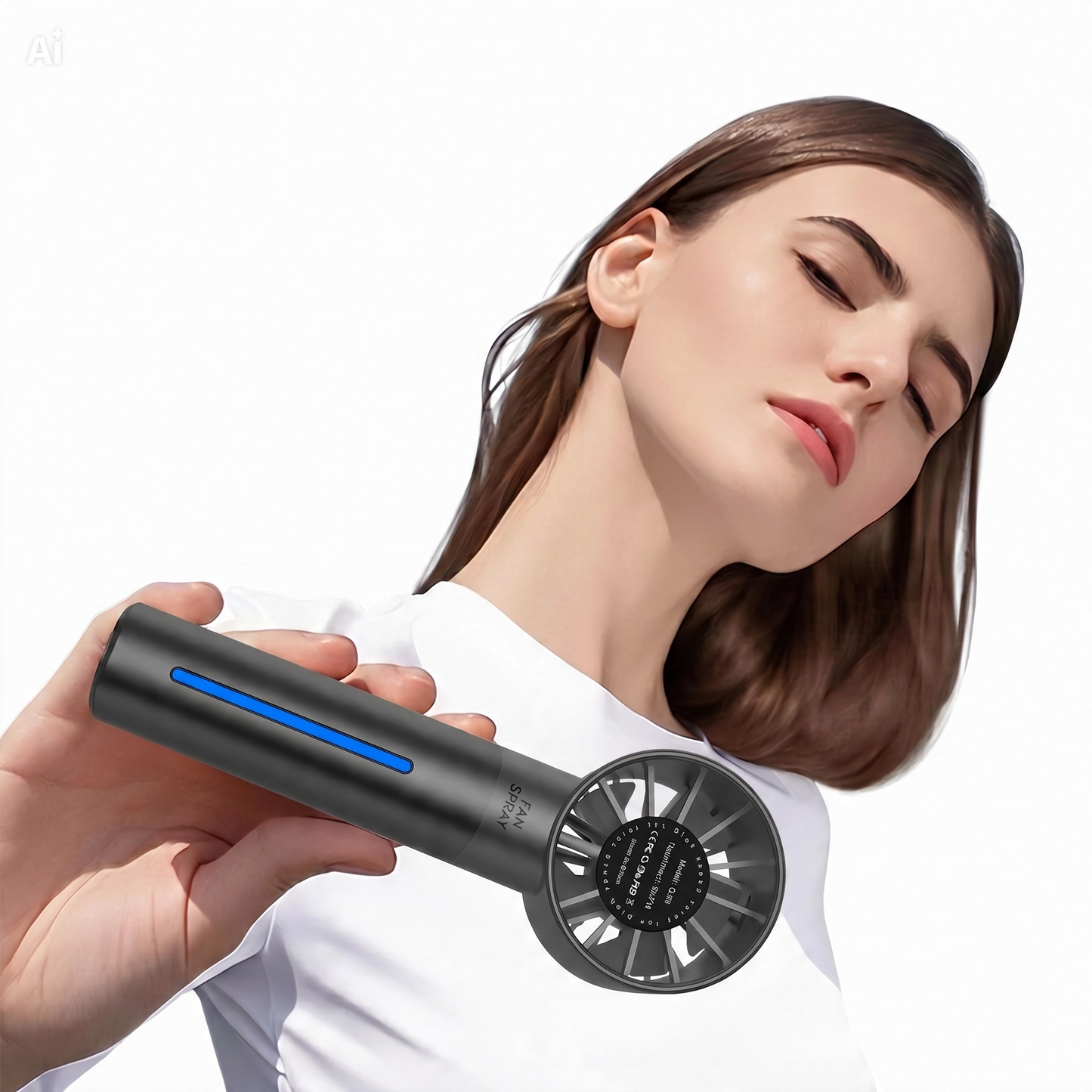 (G106)Mini Ventilatore Portatile con Nebulizzatore e Umidificatore – Raffrescatore USB Ricaricabile con 5 Velocità Touch, Design Compatto e Leggero (150g) – Ideale per Ufficio, Auto, Casa e Outdoor