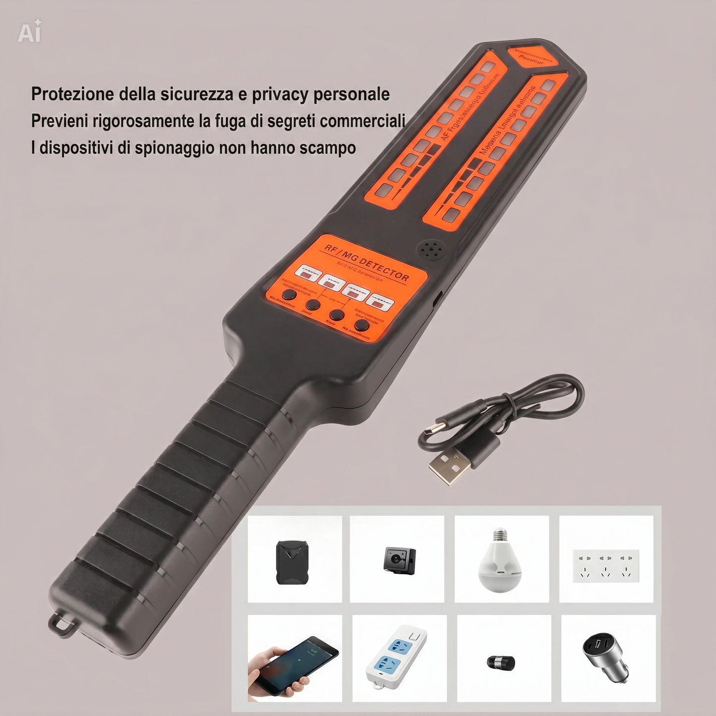 (DS-810) Rilevatore Professionale di Microspie e GPS per Auto – Scanner EMF + Wi-Fi + GSM – Doppia Tecnologia Wireless ed Elettromagnetica – Individua Telecamere Nascoste e Dispositivi occultati