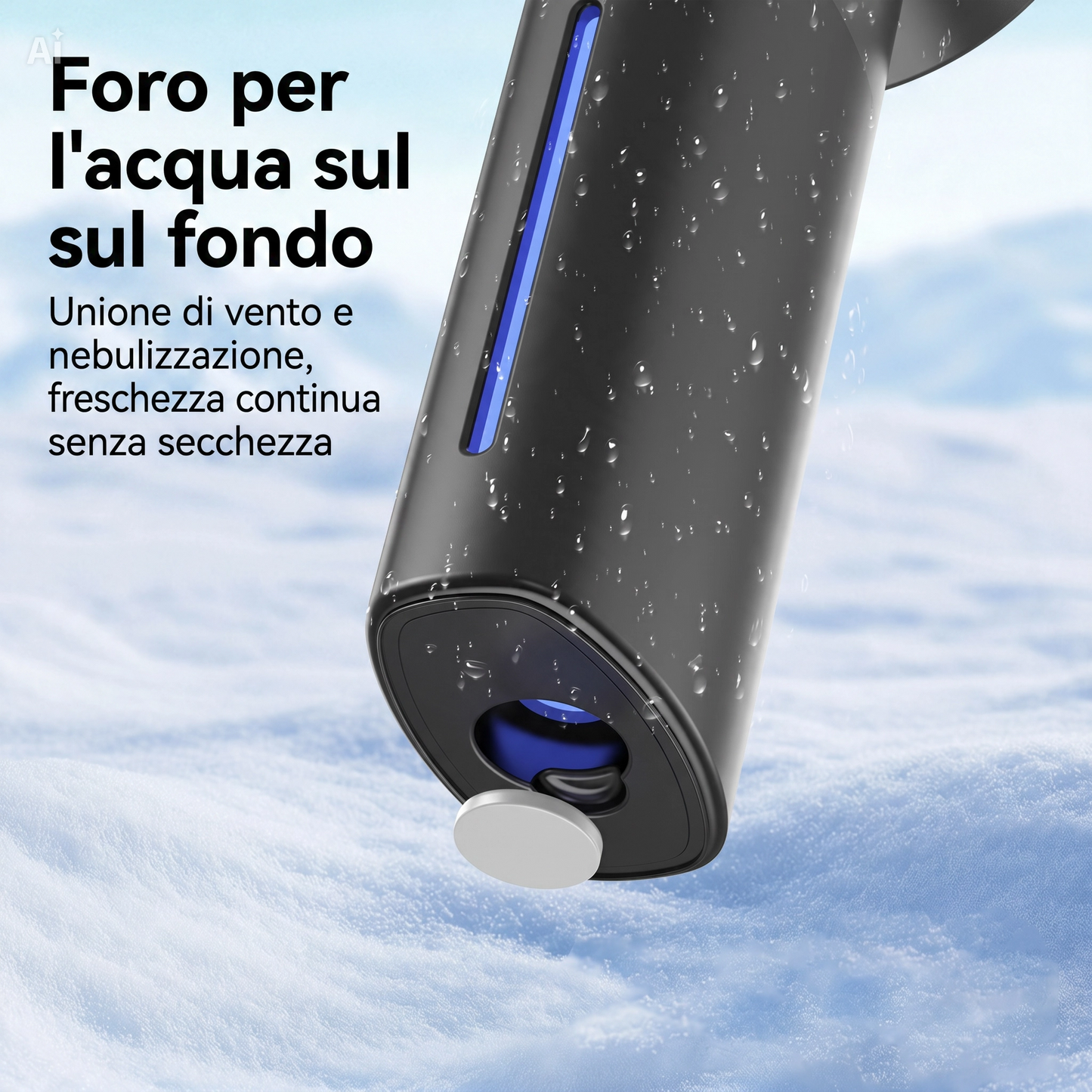 (G106)Mini Ventilatore Portatile con Nebulizzatore e Umidificatore – Raffrescatore USB Ricaricabile con 5 Velocità Touch, Design Compatto e Leggero (150g) – Ideale per Ufficio, Auto, Casa e Outdoor