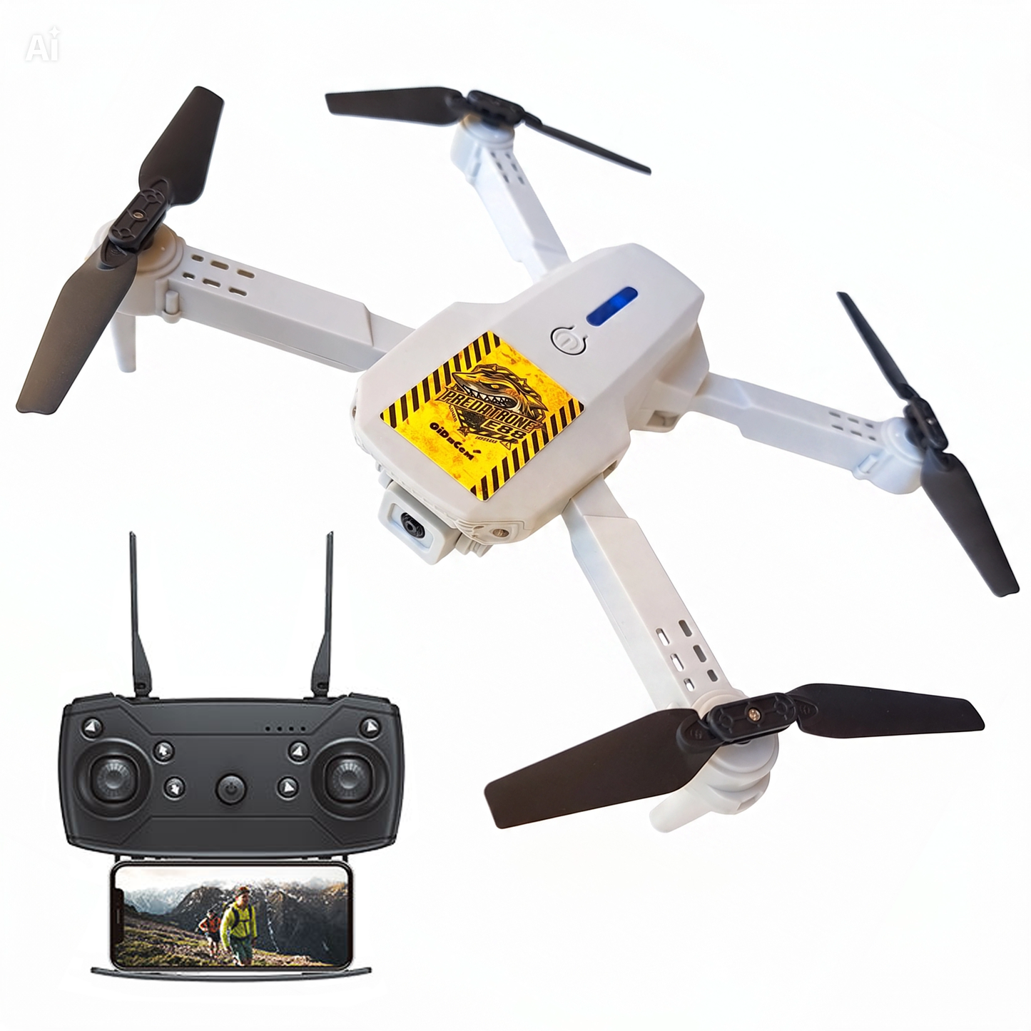 (Predatrone E88 Pro) Drone mini con Doppia Fotocamera 4K HD – Pieghevole con FPV, Hover Automatico – Mini Quadricottero per Principianti Indoor e Outdoor