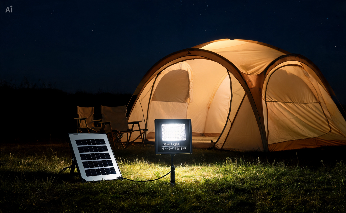 (FARILED_XZ) Mini Faro LED 10W con Pannello Solare da Esterno 1200 Lumen, Impermeabile IP67 - Lampada Solare con Telecomando per Giardino e Terrazzo - Kit Proiettori con Staffe e Viti per Montaggio a Parete