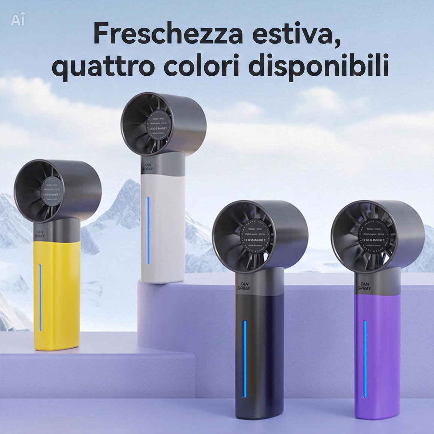 (G106)Mini Ventilatore Portatile con Nebulizzatore e Umidificatore – Raffrescatore USB Ricaricabile con 5 Velocità Touch, Design Compatto e Leggero (150g) – Ideale per Ufficio, Auto, Casa e Outdoor
