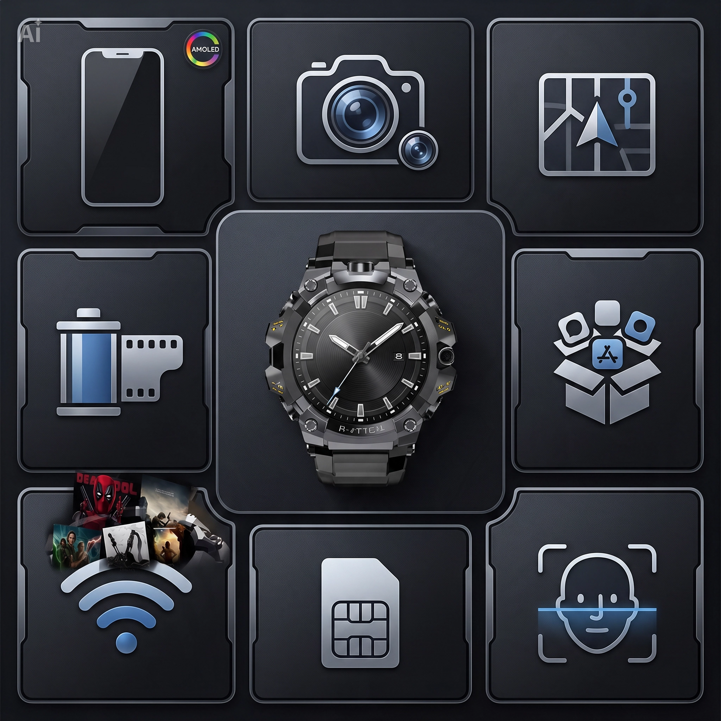 (T-REX Q668 pro) Smartwatch 4G Android indipendente T-Rex Q668 Pro con GPS e Videochiamate Display AMOLED 1.95" 4GB+32GB, Doppia Fotocamera 8MP, Frequenza Cardiaca, Pressione, Sonno, SpO2 – Supporta SIM