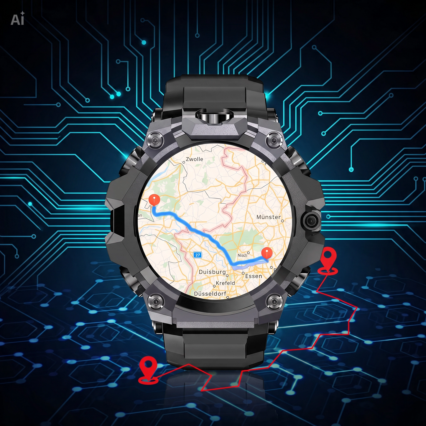 (T-REX Q668 pro) Smartwatch 4G Android indipendente T-Rex Q668 Pro con GPS e Videochiamate Display AMOLED 1.95" 4GB+32GB, Doppia Fotocamera 8MP, Frequenza Cardiaca, Pressione, Sonno, SpO2 – Supporta SIM