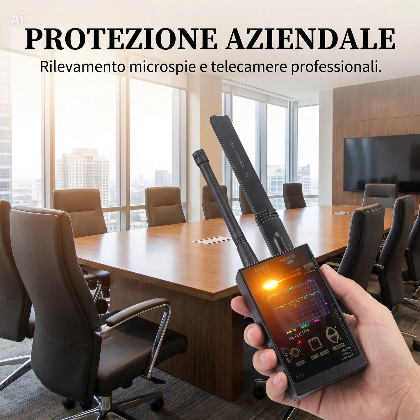 (X11) Rilevatore Professionale RF 100MHz-12GHz con Analizzatore di Spettro – Dispositivo per Tutela Privacy per Microspie, Telecamere Nascoste, Tracker GPS, Campi Elettromagnetici