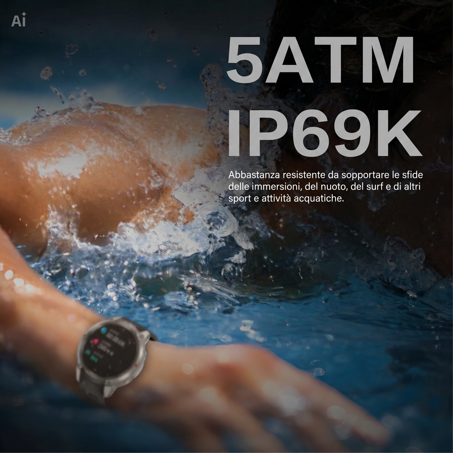 Smartwatch GPS con Mappe Offline, Bussola, Altimetro, Meteo – Orologio con Display AMOLED 1.43", Impermeabile 50M, Monitoraggio Cuore/Ossigeno/Pressione, Cinturino in Gel di Silice
