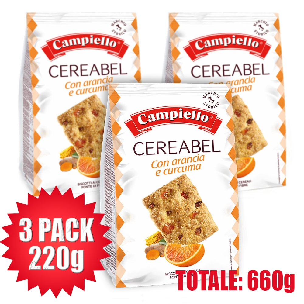 Biscotti ai Cereali con Arancia e Curcuma – Mix di Farine Pregiate (Frumento, Farro, Mais) con Curcuma e Veri Pezzi d'Arancia – Il Perfetto Equilibrio tra Gusto e Benessere per Colazione e Merenda