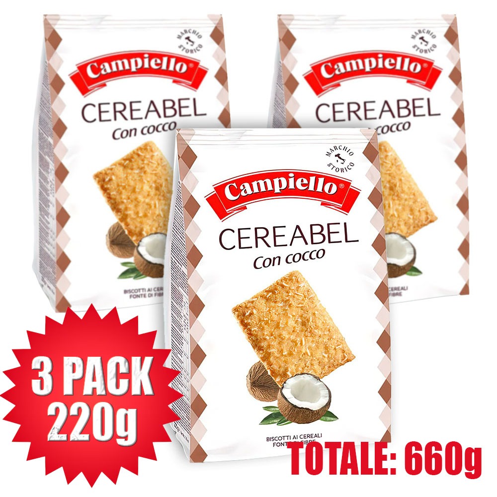 Biscotti ai Cereali al Cocco – Autentico Gusto di Cocco 11% con Farina Integrale di Farro e Fiocchi d'Avena – Per Colazione e Merenda – Croccantezza e Benessere in Ogni Morso
