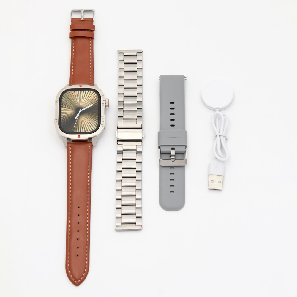 Smartwatch con Display Super AMOLED 2,2" e 3 Cinturini Intercambiabili – Chiamate Bluetooth, Monitoraggio Frequenza Cardiaca, ECG, Pressione e SpO2, Ricarica Magnetica – App ZTfit per iOS e Android