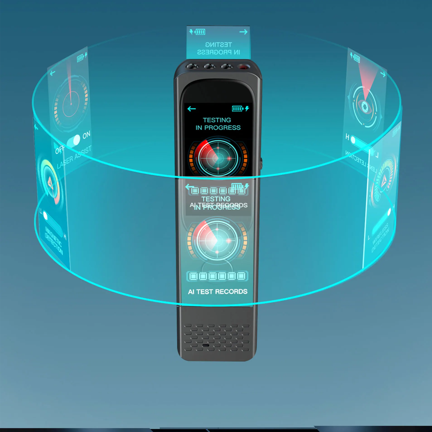 Rilevatore scanner professionale di Microspie e Telecamere 50MHz-8GHz - Rileva GPS Tracker, Microfoni, Telecamere Wireless con Schermo Touch LCD, Portatile per Auto, Ufficio, Viaggi con allarme porta