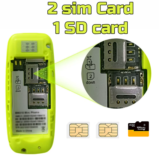 (BM310 bianco)Mini telefono GSM 2G dual SIM con supporto microSD 16 GB, Bluetooth, lettore MP3 il più piccolo al mondo (bianco).