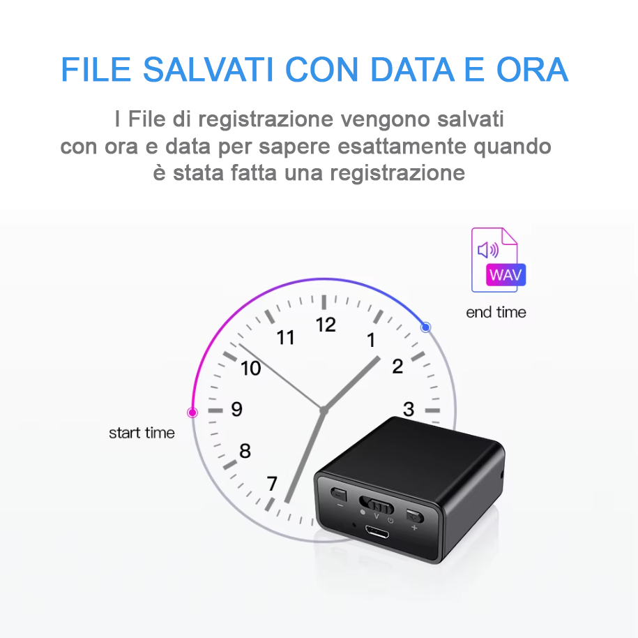 King Spy Voice F65 – Registratore Vocale Spy 7 Giorni di Batteria Digitale Professionale con Attivazione Vocale VOX e cancellazione del Rumore piccolo dotato di microfono molto sensibile