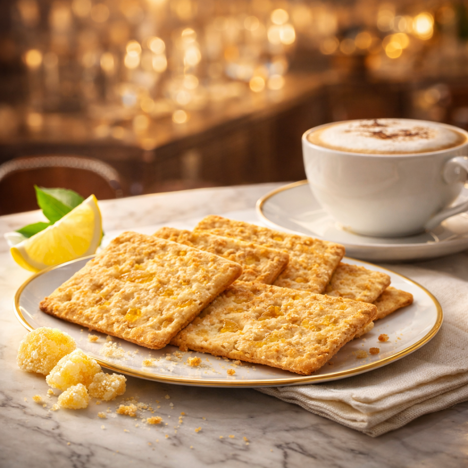 Biscotti ai Cereali con Limone e Zenzero – Croccanti e Speziati con Zenzero Candito 8,5%, Scorze di Limone Candite e Farine Pregiate – Ideali per Colazione, Merenda e Break Energizzante