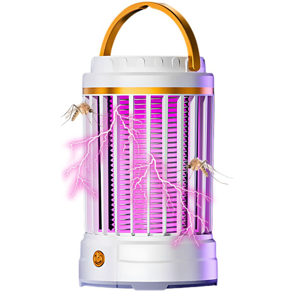 Scaccia Zanzare e Insetti Portatile UV LED – Lampada Antizanzare Ricaricabile con 2 Modalità, Griglia di Protezione, Autonomia 2 Ore – Sicuro e Facile da Usare per Esterni e Interni
