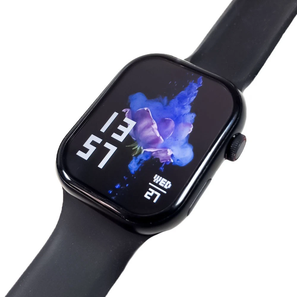 (S2000 Nero) Smartwatch con Funzione SOS – Orologio Intelligente Unisex Design Squadrato 44-49mm, 7 Cinturini Inclusi, Impermeabile IP67, Batteria 4 Giorni, Assistente Google, Chiamate BT – Set Regalo con Torcia LED