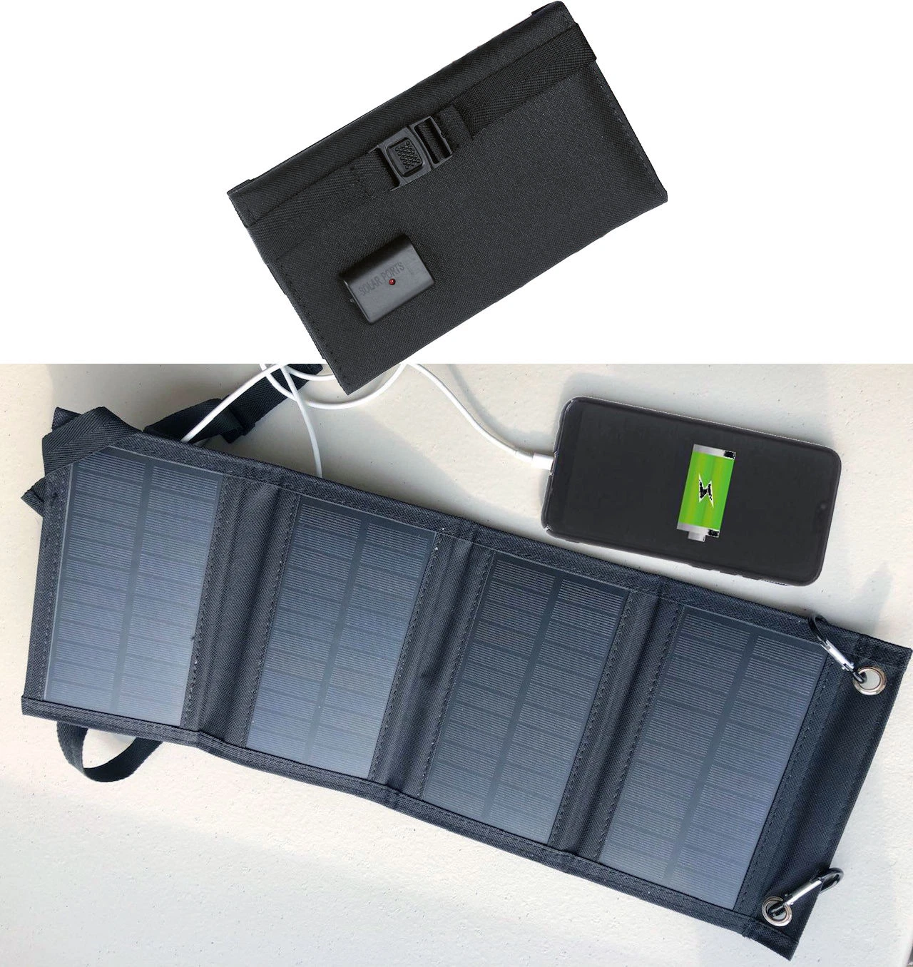 Pannello solare pieghevole USB 5V caricabatterie telefono campeggio trekking USB