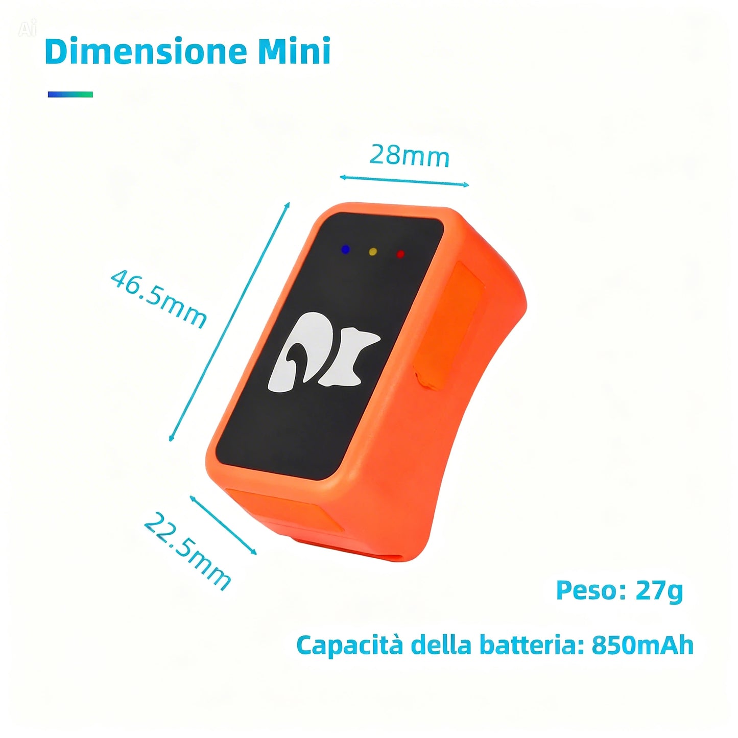 (G68p) Localizzatore GPS per Cani e Gatti Impermeabile con App Gratuita – Tracciamento in Tempo Reale, Allarme Perimetrale, Cronologia Spostamenti Funziona con Scheda Nano SIM 4G