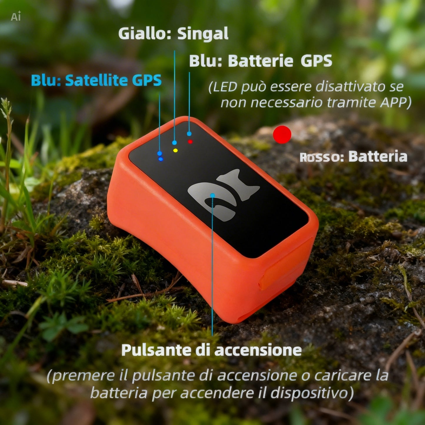 (G68p) Localizzatore GPS per Cani e Gatti Impermeabile con App Gratuita – Tracciamento in Tempo Reale, Allarme Perimetrale, Cronologia Spostamenti Funziona con Scheda Nano SIM 4G
